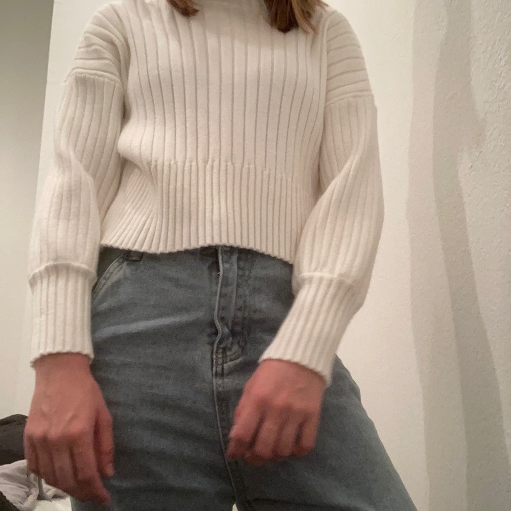 zaful white mock neck sweater 🕺 one size